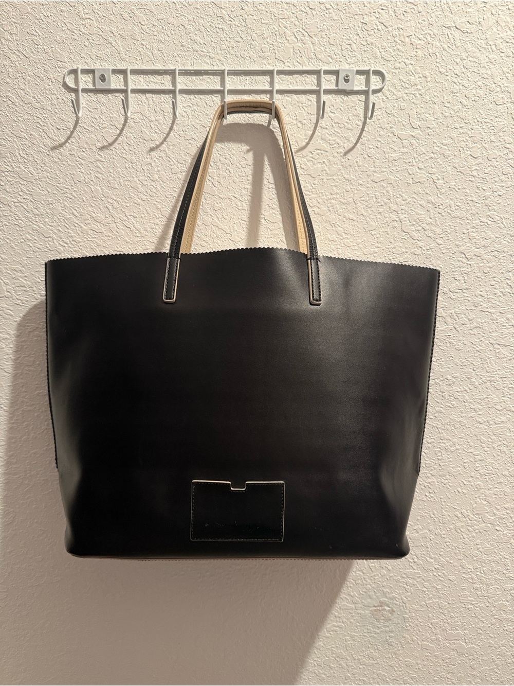 kate spade Black Tote with Cream-Trim Handles and Spade Charm - Picture 2 of 4